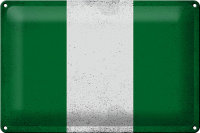 Blechschild Flagge Nigeria 30x20cm Flag of Nigeria Vintage