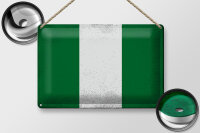 Blechschild Flagge Nigeria 30x20cm Flag of Nigeria Vintage