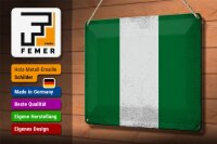 Blechschild Flagge Nigeria 30x20cm Flag of Nigeria Vintage