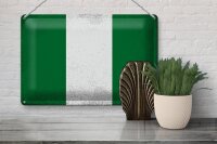 Blechschild Flagge Nigeria 30x20cm Flag of Nigeria Vintage