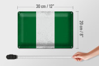 Blechschild Flagge Nigeria 30x20cm Flag of Nigeria Vintage