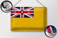 Blechschild Flagge Niue 30x20cm Flag of Niue Vintage