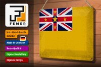 Blechschild Flagge Niue 30x20cm Flag of Niue Vintage