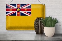 Blechschild Flagge Niue 30x20cm Flag of Niue Vintage