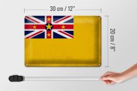 Blechschild Flagge Niue 30x20cm Flag of Niue Vintage