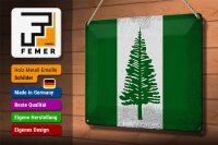 Blechschild Flagge Norfolkinsel 30x20cm Flag Vintage