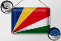 Blechschild Flagge Seychellen 30x20cm Seychelles Vintage