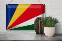 Blechschild Flagge Seychellen 30x20cm Seychelles Vintage