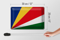Blechschild Flagge Seychellen 30x20cm Seychelles Vintage