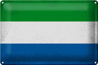 Blechschild Flagge Sierra Leone 30x20cm Flag Vintage