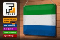 Blechschild Flagge Sierra Leone 30x20cm Flag Vintage