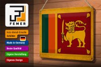 Blechschild Flagge Sri Lanka 30x20cm Flag Sri Lanka Vintage