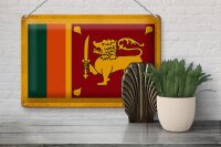 Blechschild Flagge Sri Lanka 30x20cm Flag Sri Lanka Vintage