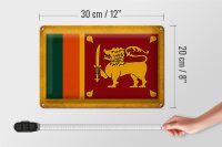 Blechschild Flagge Sri Lanka 30x20cm Flag Sri Lanka Vintage