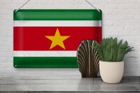 Blechschild Flagge Suriname 30x20cm Flag Suriname Vintage