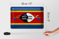 Blechschild Flagge Swasiland 30x20cm Flag Eswatini Vintage