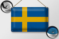 Blechschild Flagge Schweden 30x20cm Flag of Sweden Vintage