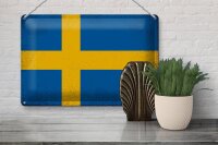 Blechschild Flagge Schweden 30x20cm Flag of Sweden Vintage