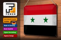 Blechschild Flagge Syrien 30x20cm Flag of Syria Vintage