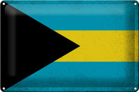 Blechschild Flagge Bahama 30x20cm Flag of Bahamas Vintage