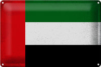 Blechschild Flagge Arabische Emirate 30x20cm Flag Vintage