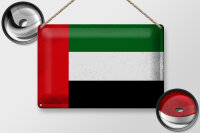 Blechschild Flagge Arabische Emirate 30x20cm Flag Vintage