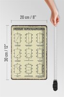Blechschild 20x30cm Dressurreiten Hufschlagfiguren Pferd Dressur Reiter