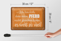 Blechschild Spruch 30x20cm bin froh mein Pferd nicht spricht