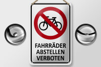 Blechschild Hinweis 12x18cm Fahrräder abstellen...