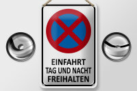 Blechschild Hinweis 12x18cm Einfahrt Tag und Nacht...