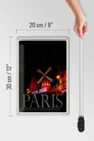 Blechschild Reise 20x30cm Moulin Rouge Paris Varieté