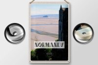 Blechschild Reise 20x30cm Normandie France Meer Sand Poster