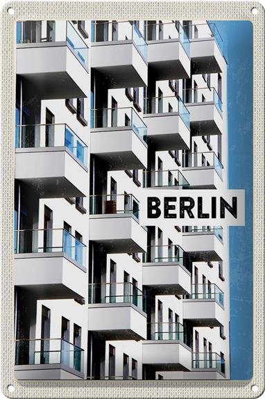 Blechschild Reise 20x30cm Berlin Deutschland Neu Gebäude Trip