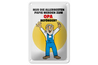 Blechschild Spruch 12x18cm Papis werden zum Opa...