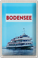 Blechschild Reise 20x30cm Bodensee Deutschland Schiff auf...