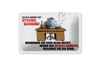 Blechschild Spruch 18x12cm Meine Arbeit ist streng geheim