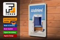 Blechschild Reise 20x30cm Westerland Sylt Schleswig-Holstein