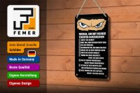 Blechschild Spruch 12x18cm Regeln um mit Tochter auszugehen