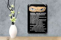 Blechschild Spruch 12x18cm Regeln um mit Tochter auszugehen