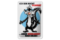 Blechschild Spruch 12x18cm Bin nicht perfekt aber nah dran
