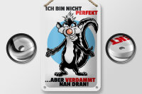 Blechschild Spruch 12x18cm Bin nicht perfekt aber nah dran