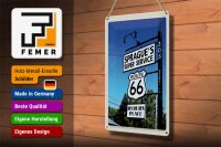 Blechschild Reise 20x30cm USA Amerika Los Angeles Route 66