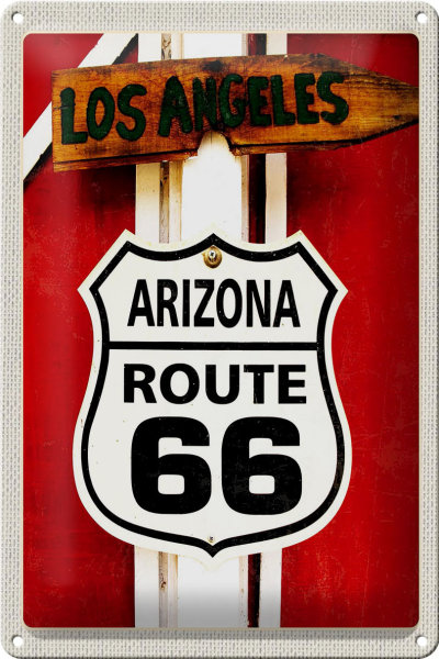 Blechschild Reise 20x30cm USA Los Angeles Arizona Route 66 Urlaub