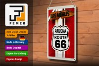Blechschild Reise 20x30cm USA Los Angeles Arizona Route 66 Urlaub