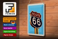 Blechschild Reise 20x30cm Amerika Route 66 Tankstelle Straße