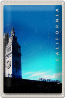 Blechschild Reise 20x30cm San Francisco Californien Uhr Turm