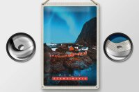 Blechschild Reise 20x30cm Skandinavien Urlaub Meer Gebirge