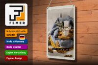 Blechschild Reise 20x30cm Skandinavien Wolle Kaffee Herbst Kerze