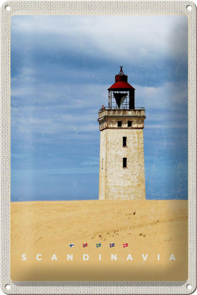 Blechschild Reise 20x30cm Skandinavien Turm Natur Urlaub Trip