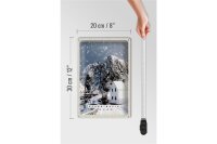 Blechschild Reise 20x30cm Skandinavien Schnee Winter Berg Haus